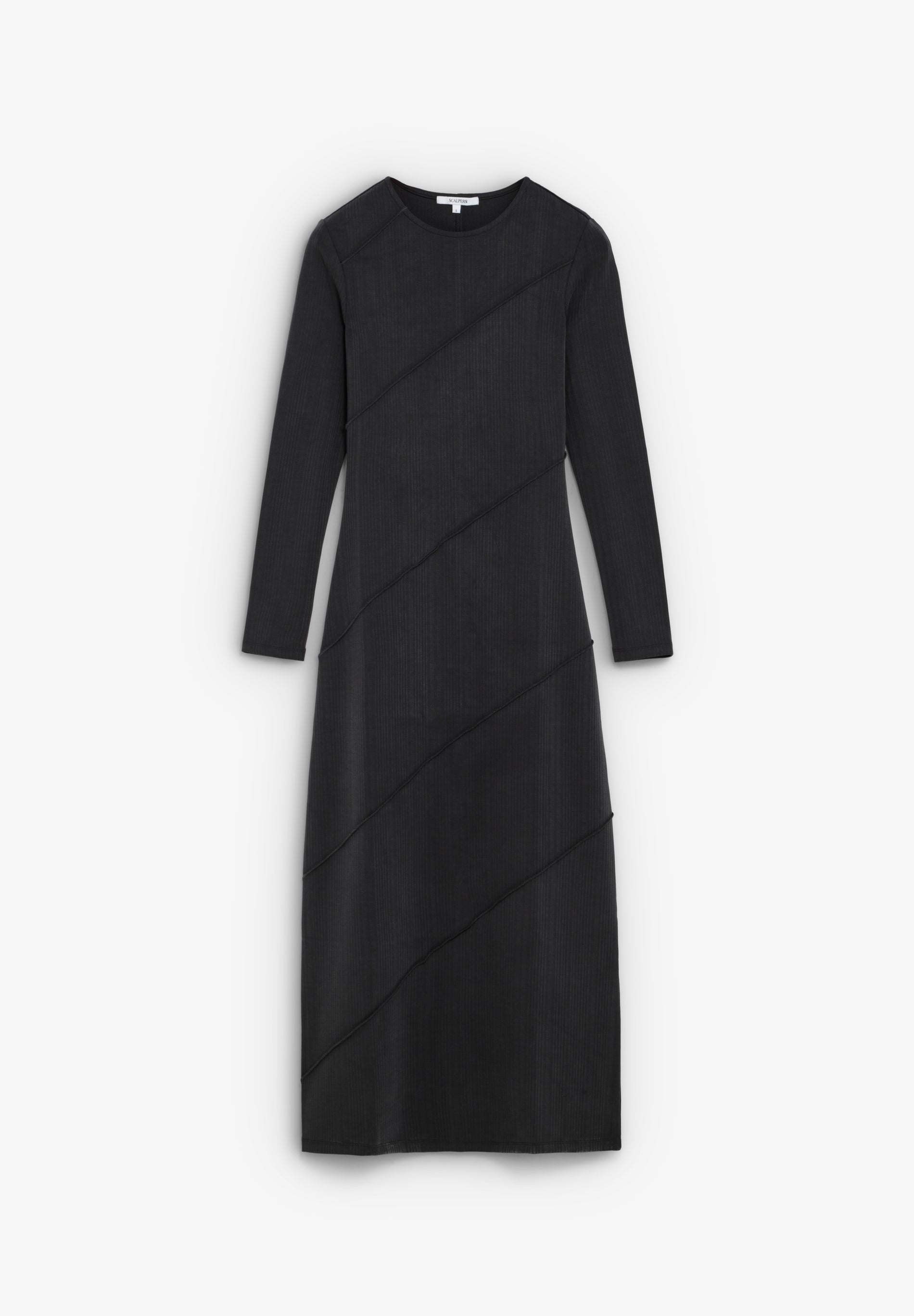 VESTIDO DE MALHA COM COSTURAS DIAGONAIS