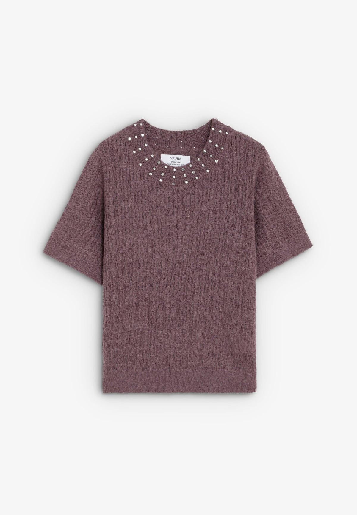 SWEATER DE MANGA CURTA COM STRASS