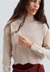 SWEATER CANELADA DE GOLA ALTA