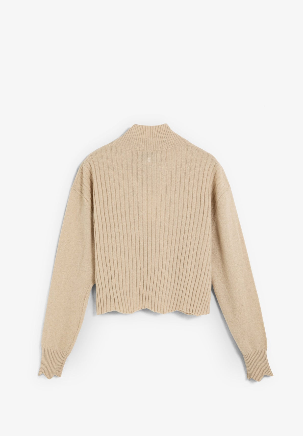 SWEATER CANELADA DE GOLA ALTA