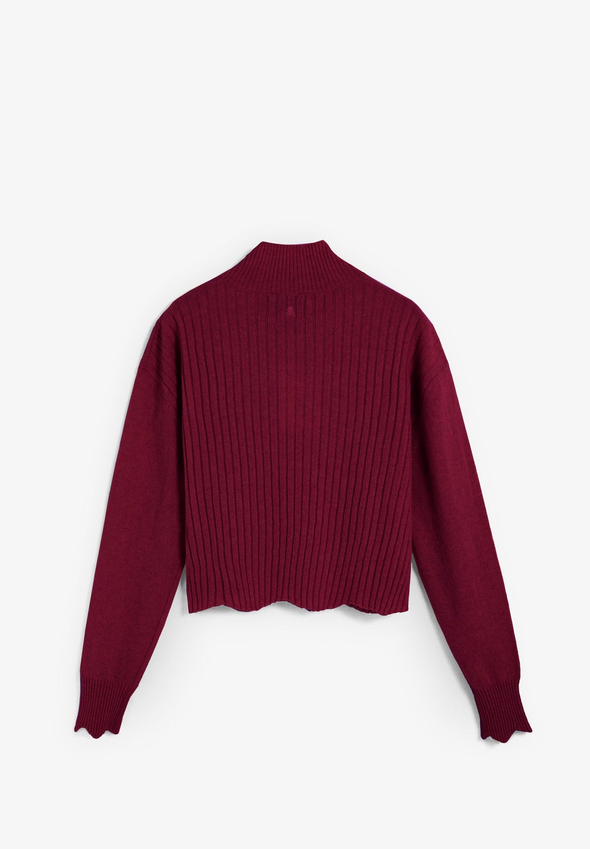 SWEATER CANELADA DE GOLA ALTA