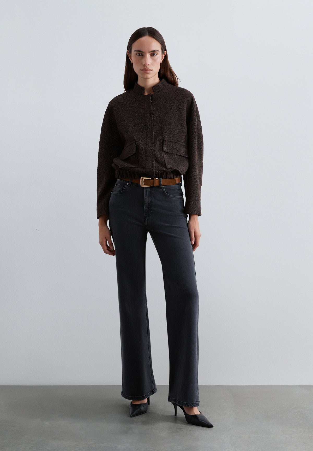 CARDIGAN BOMBER FIO METALIZADO