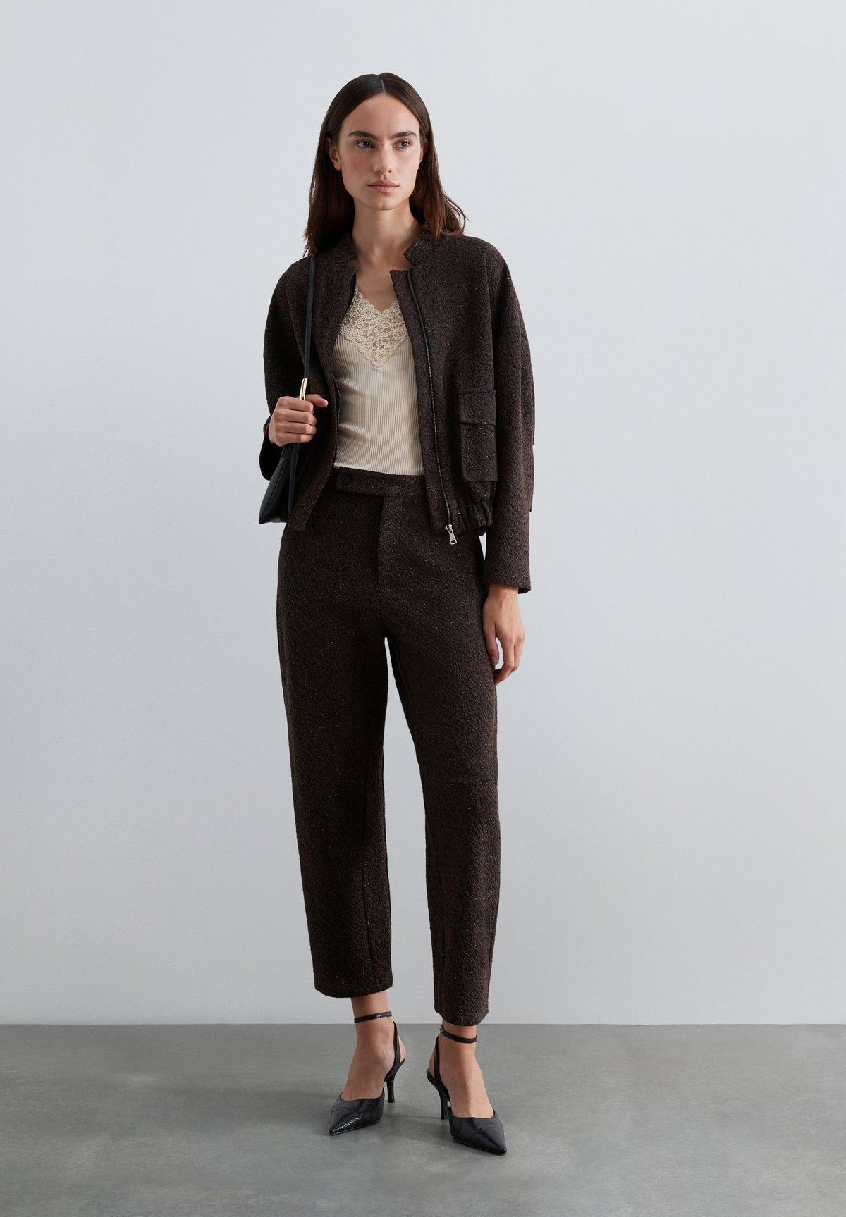 CARDIGAN BOMBER FIO METALIZADO