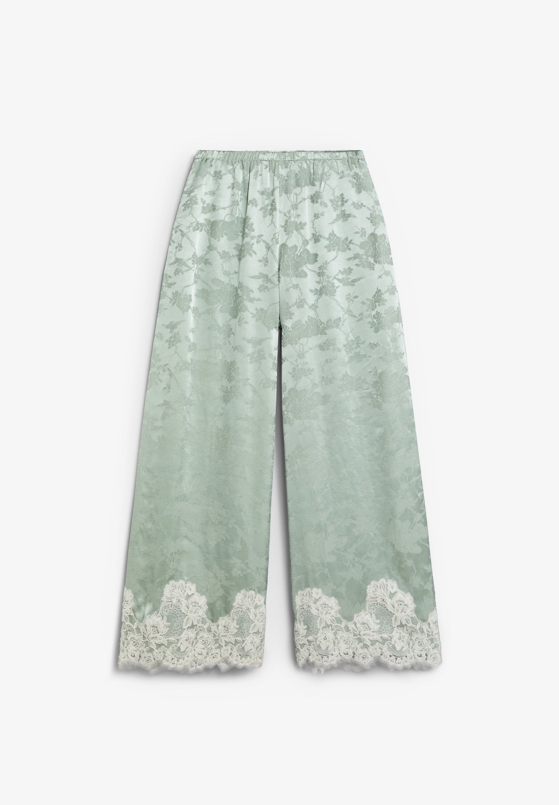 CALÇAS JACQUARD COM RENDA