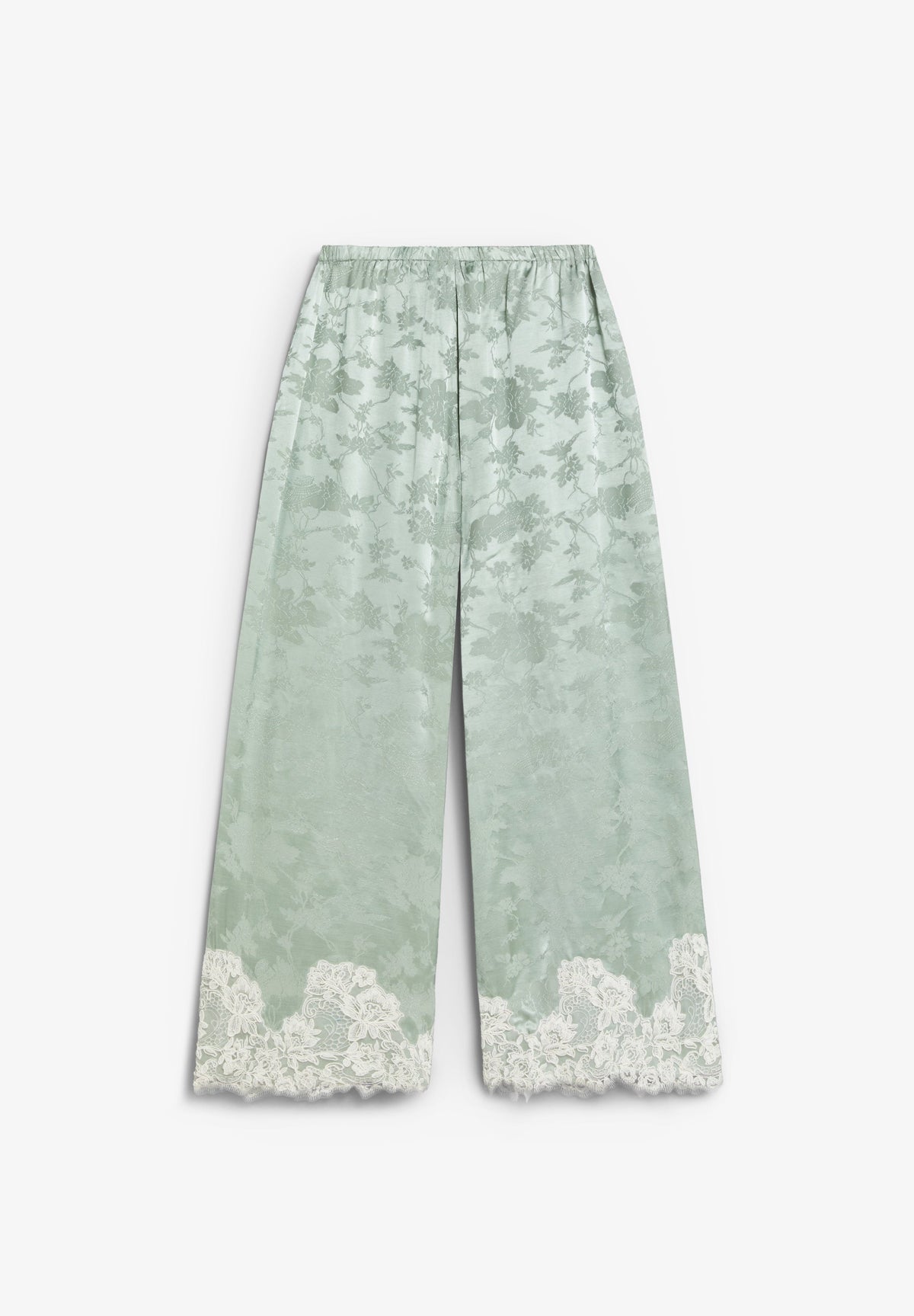 CALÇAS JACQUARD COM RENDA