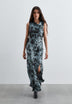 VESTIDO ACETINADO COM PADRÃO