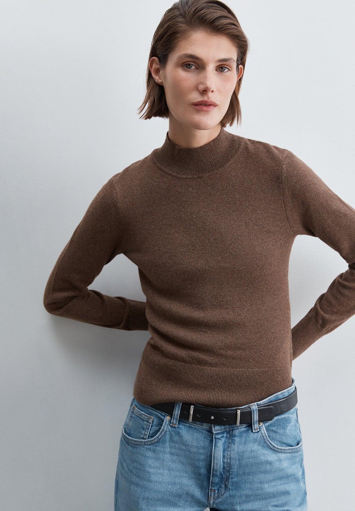 SWEATER FIO METALIZADO DE GOLA ALTA