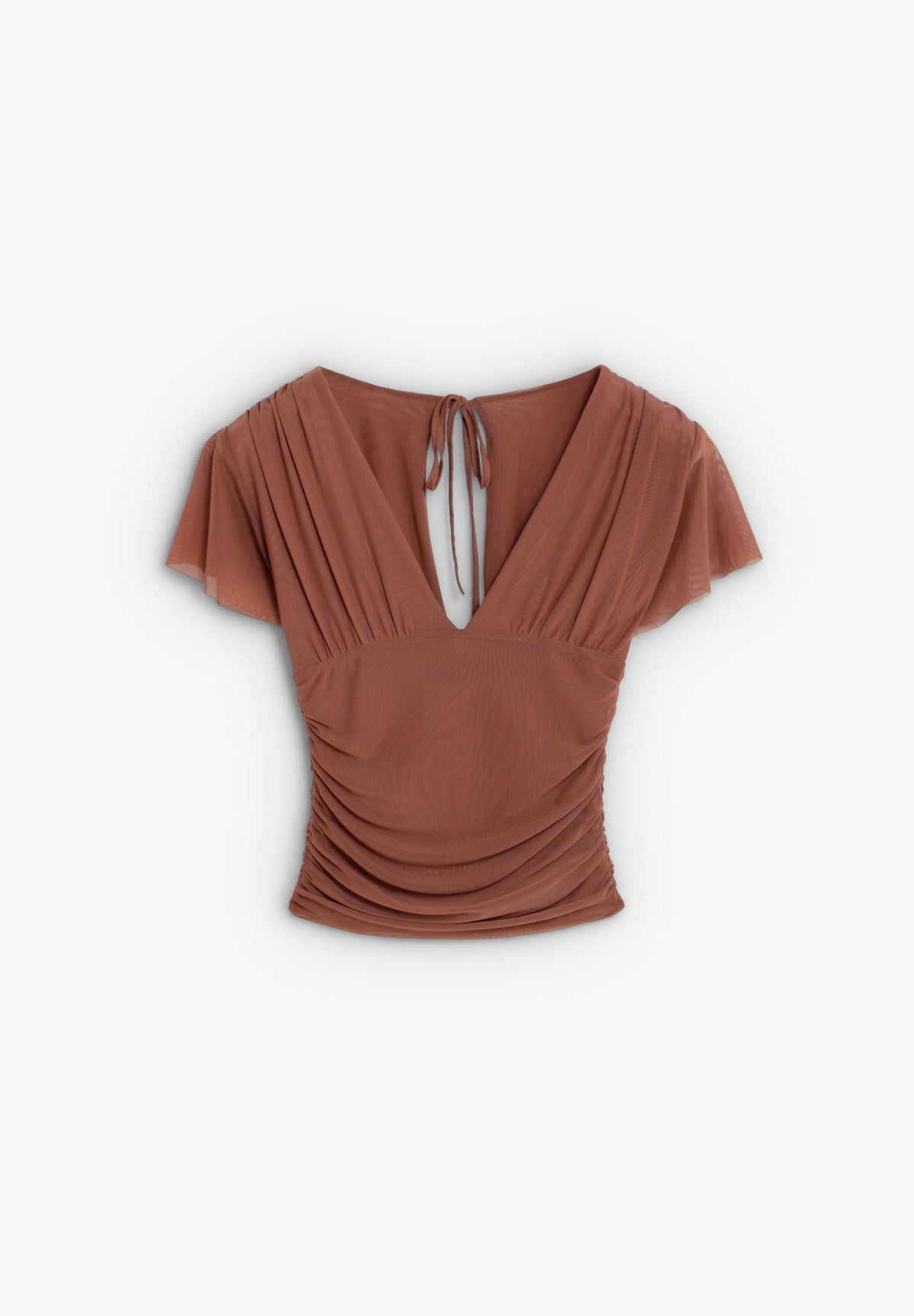 TOP MESH COM DECOTE EM V
