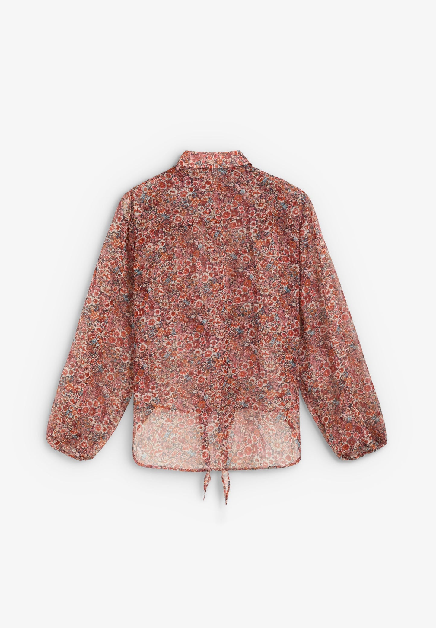 CAMISA COM PADRÃO FLORAL COM LAÇO