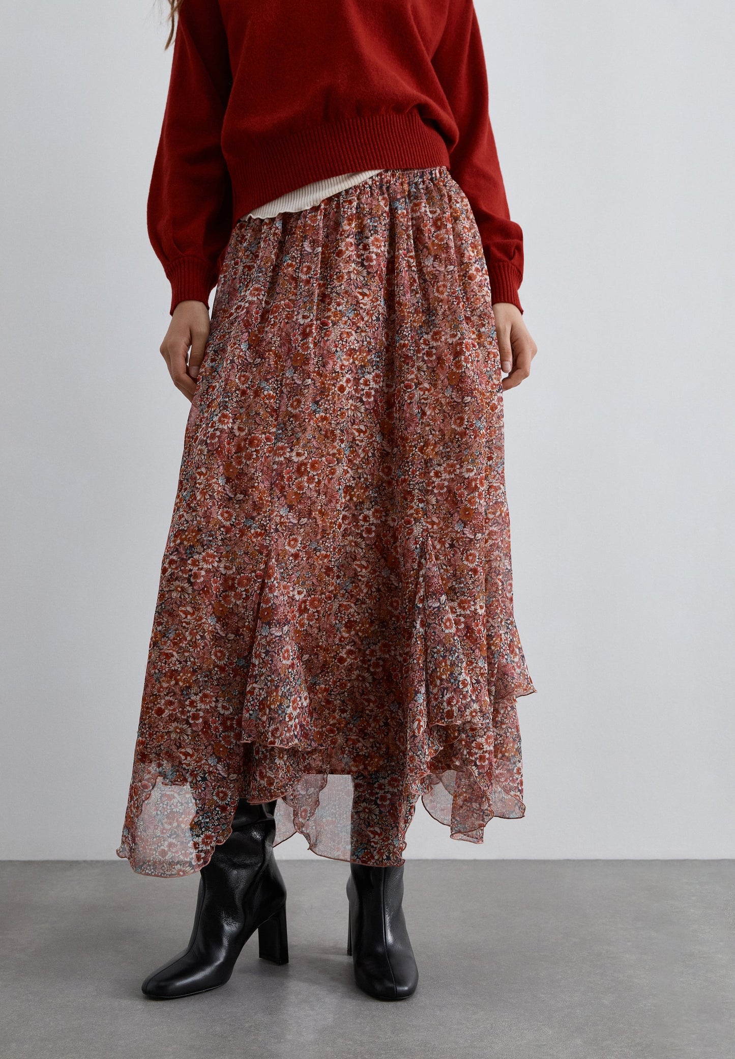 SAIA COMPRIDA PADRÃO FLORAL