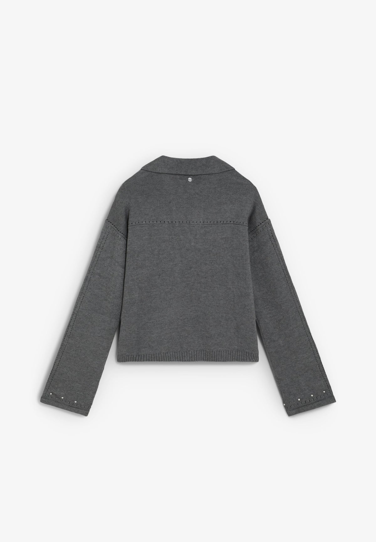 SWEATER COM PÉROLAS E COLARINHO DE POLO