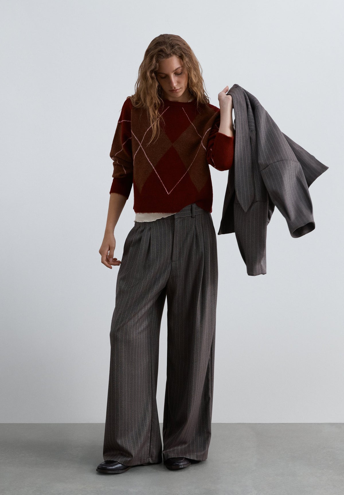 SWEATER COM LÃ TEXTURA DIAMANTE
