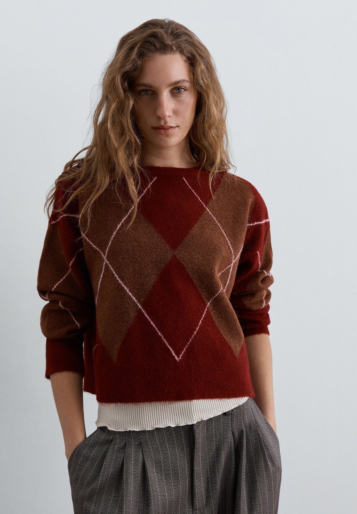 SWEATER COM LÃ TEXTURA DIAMANTE