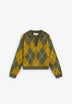 SWEATER COM TEXTURA DIAMANTE E COLARINHO DE POLO