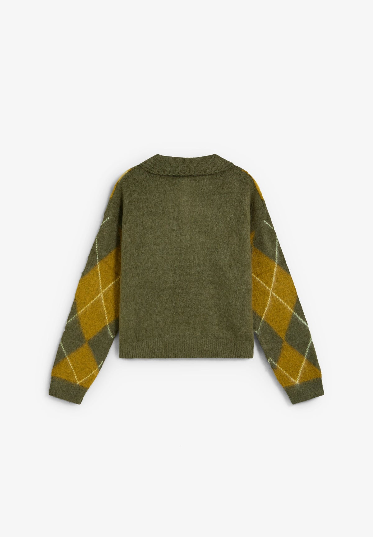 SWEATER COM TEXTURA DIAMANTE E COLARINHO DE POLO
