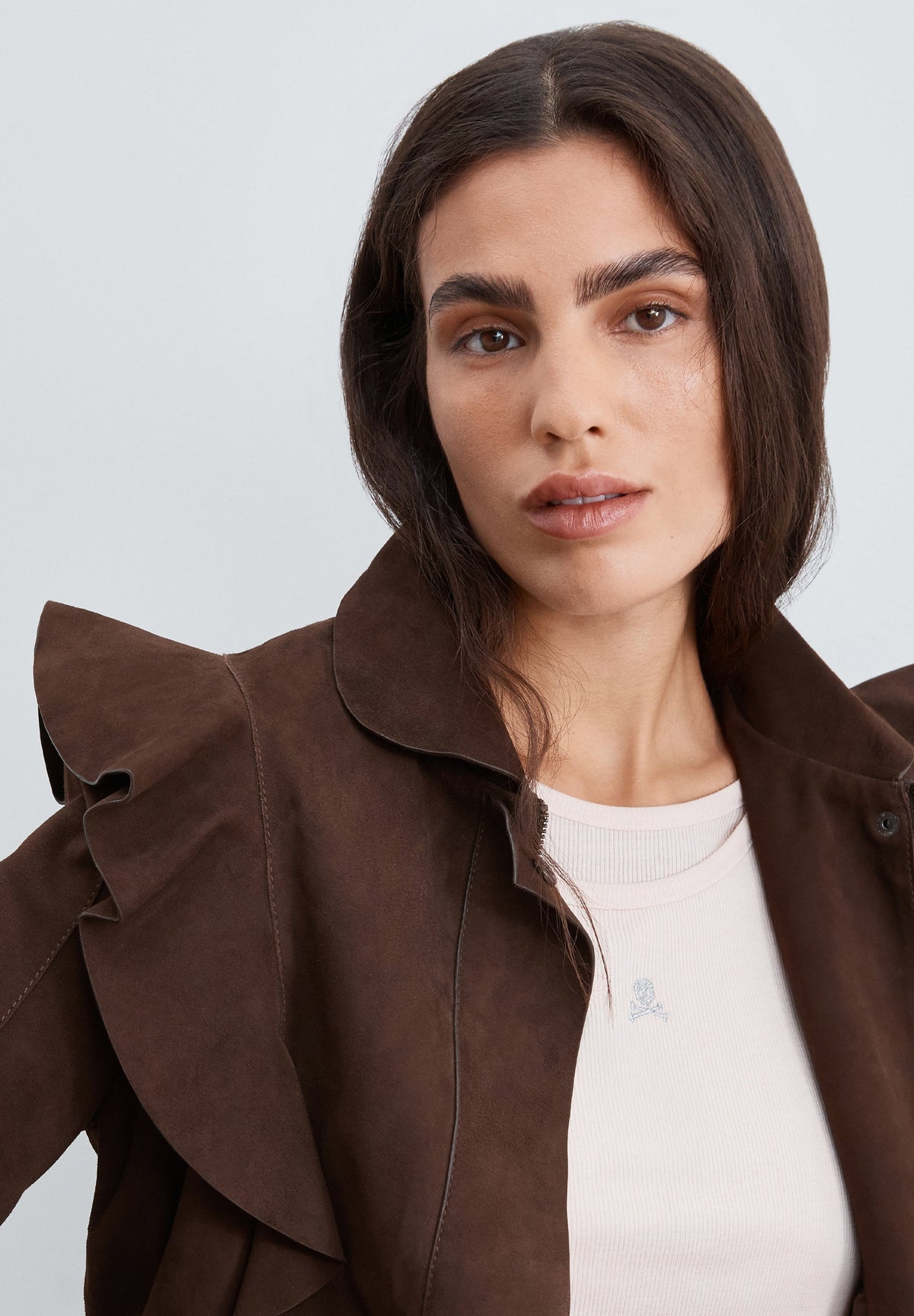 CARDIGAN EM CAMURÇA COM FOLHO
