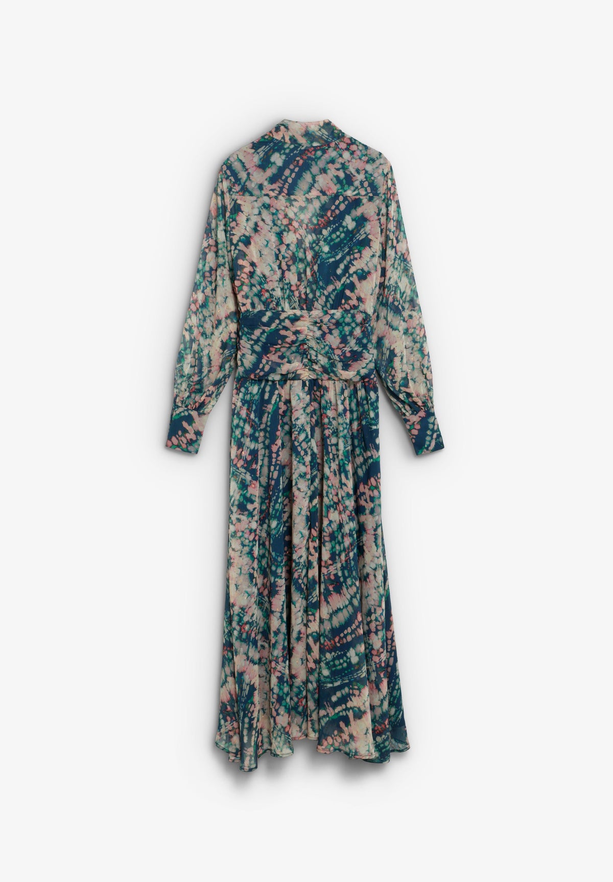 VESTIDO ESTAMPADO COM CINTURA DRAPEADA