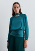 BLUSA ACETINADA COM CUT OUT