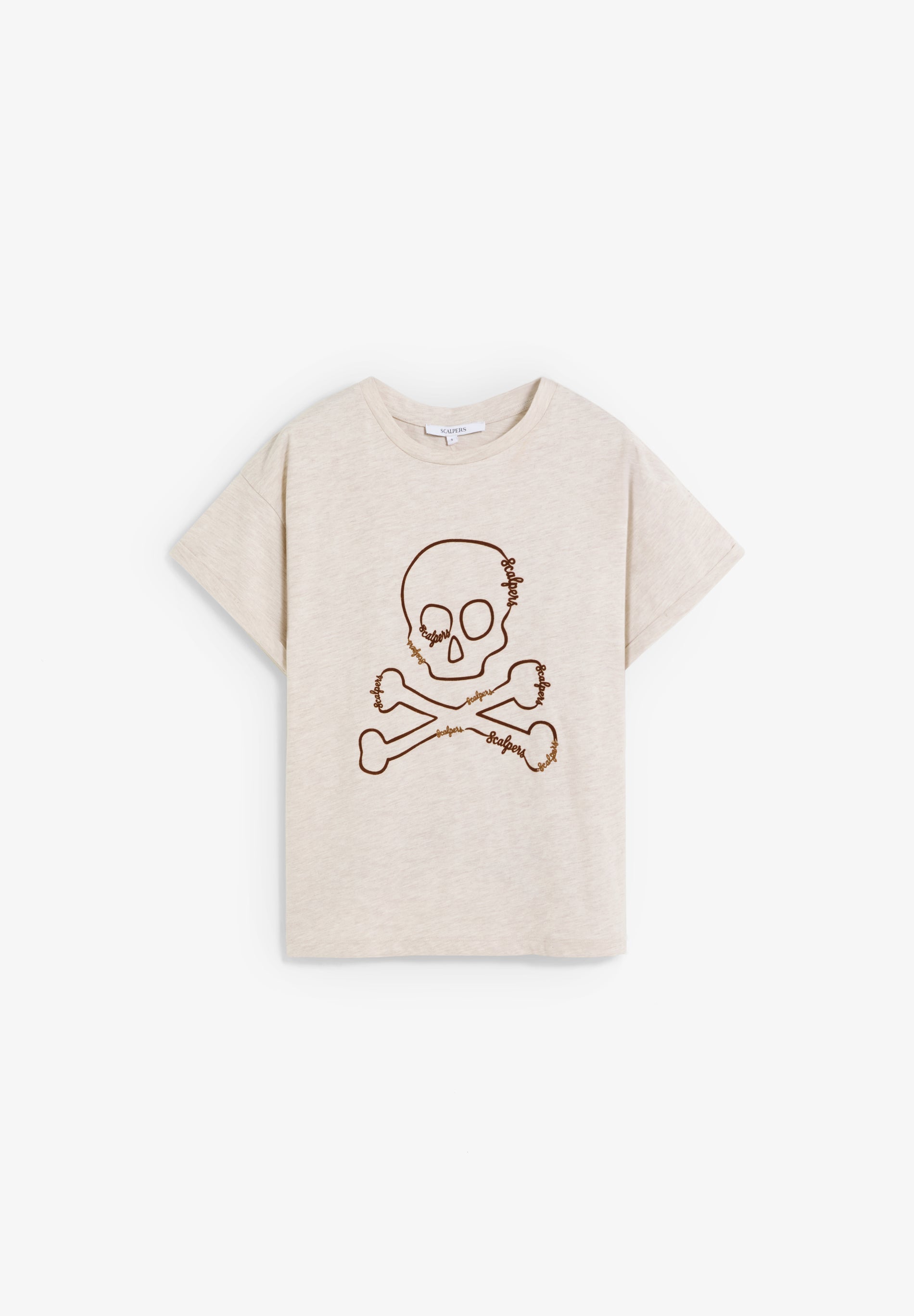 T-SHIRT RELAXED COM PADRÃO DE SKULL
