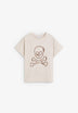 T-SHIRT RELAXED COM PADRÃO DE SKULL