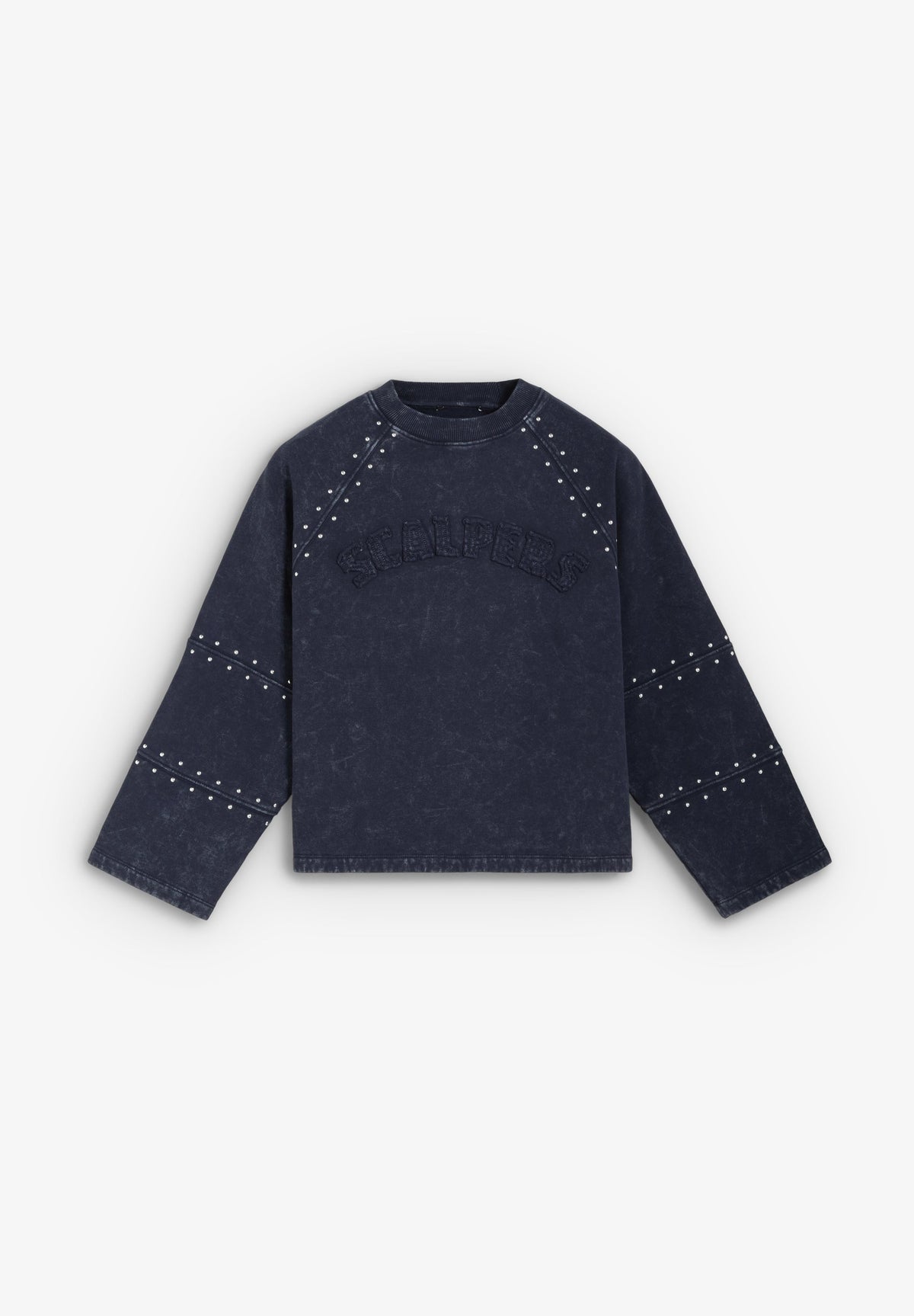 SWEATSHIRT TACHAS E LOGÓTIPO DE REMENDO