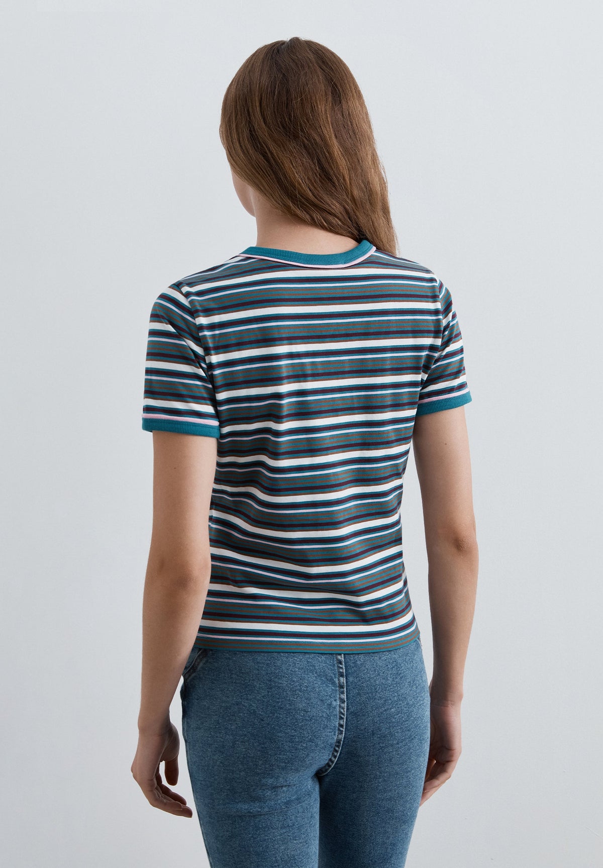 T-SHIRT ÀS RISCAS MULTICOLOR