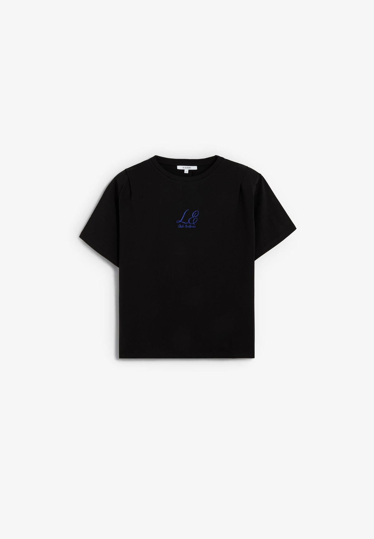 T-SHIRT COM OMBREIRAS E PORMENOR DE BORDADO