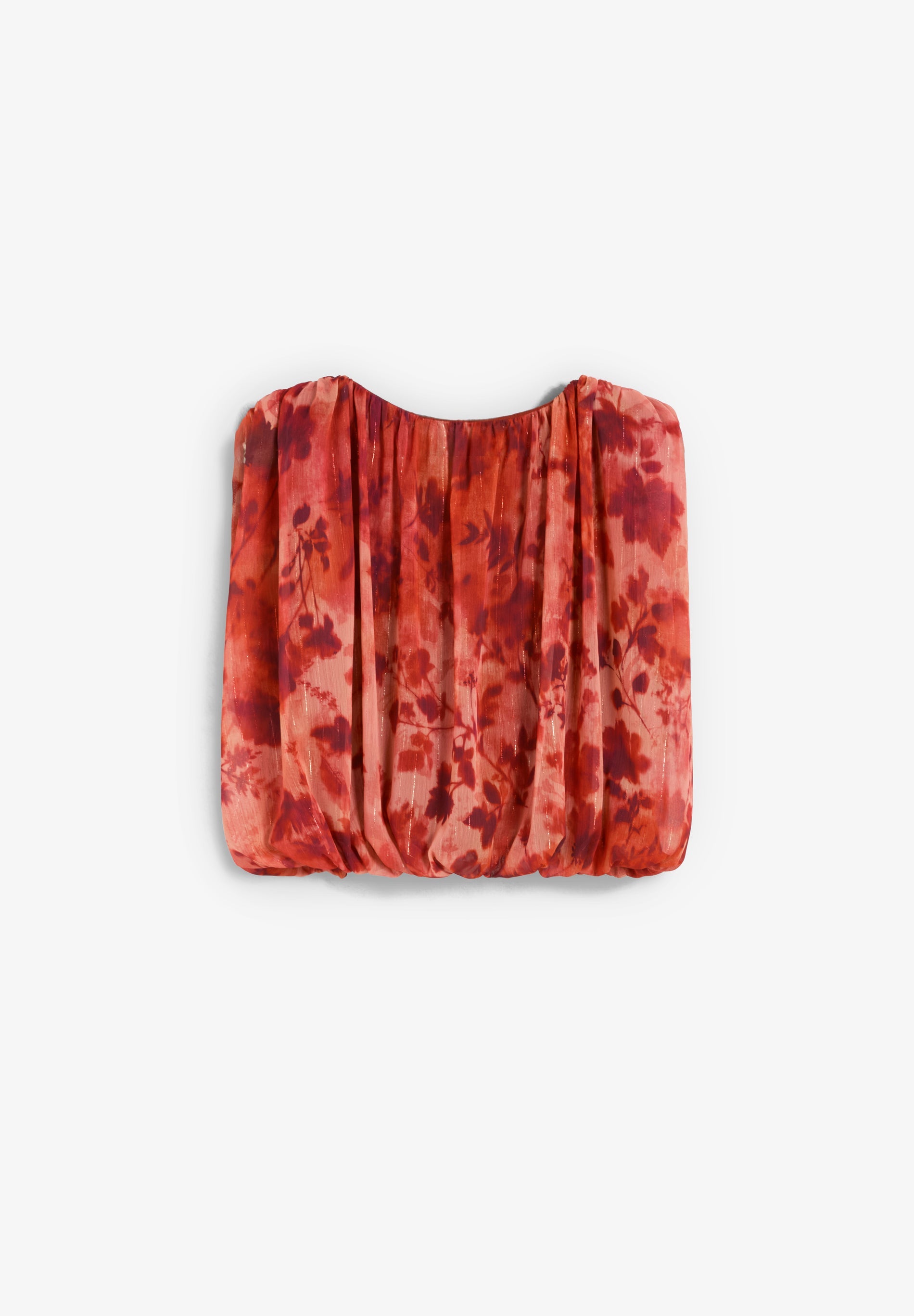 TOP FRANZIDO COM ESTAMPADO FLORAL