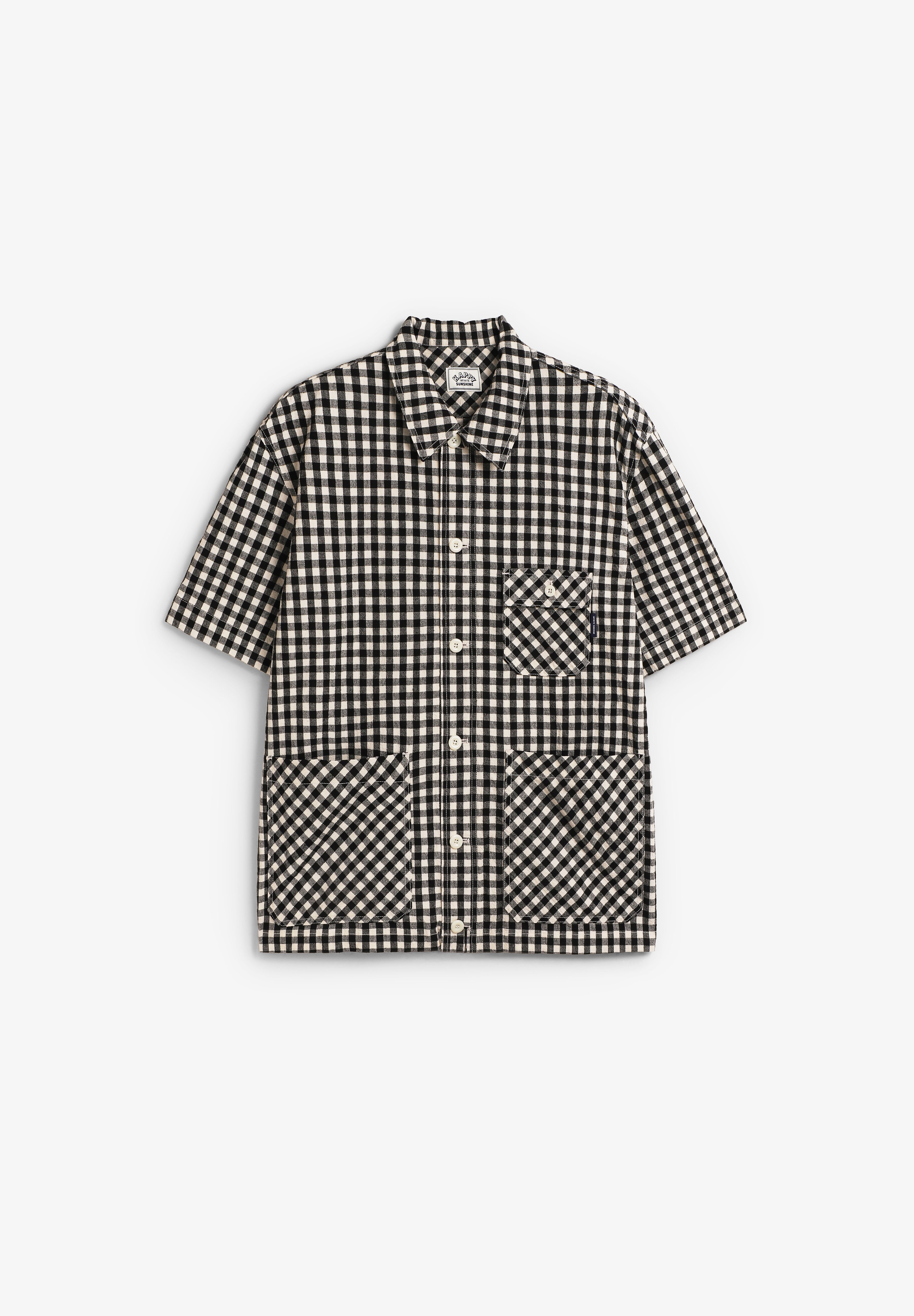KAPPY | GINGHAM CHECK LINEN HALF JACKET