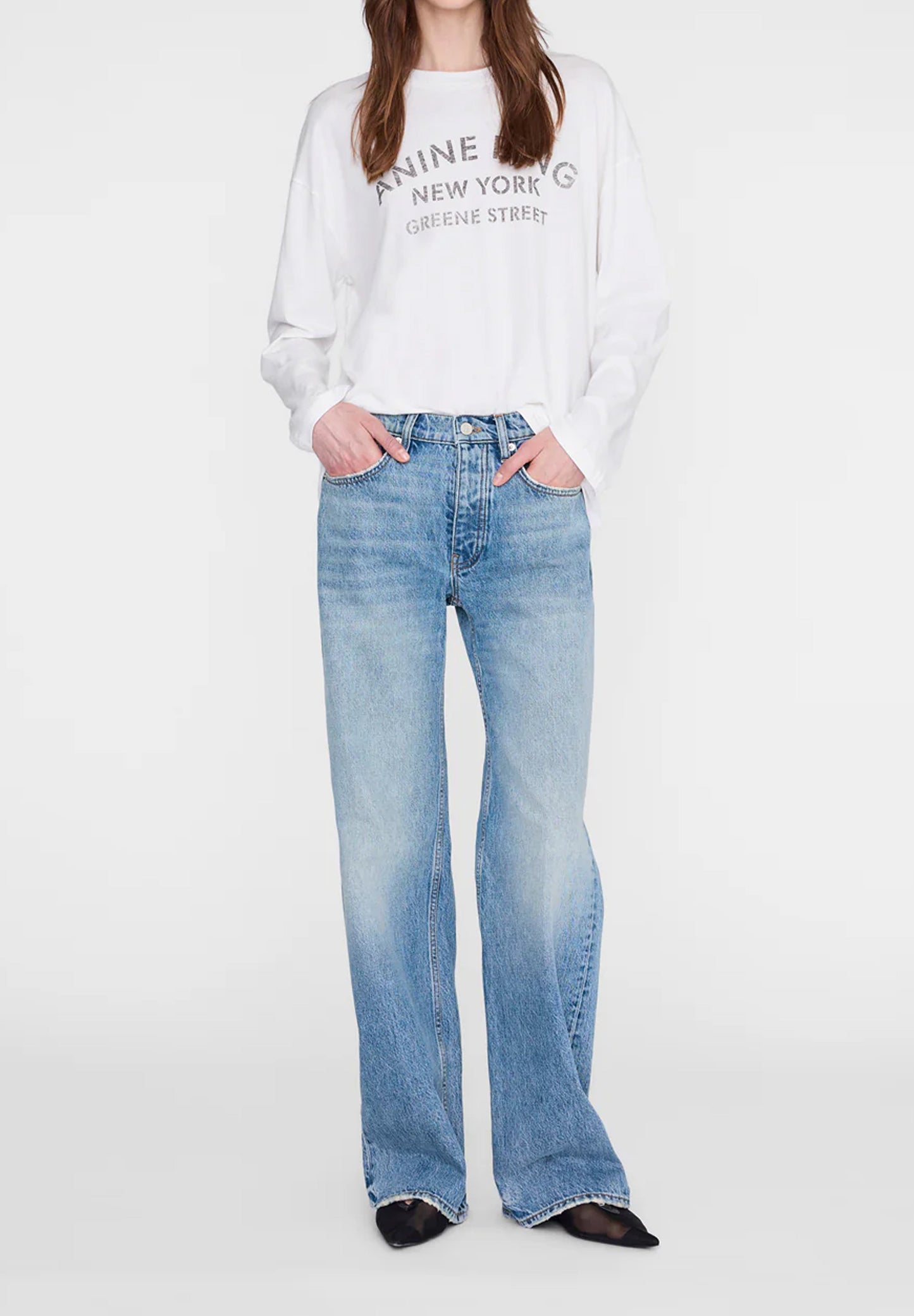 ANINE BING | IVAN LONG SLEEVE NEW YORK STENCIL