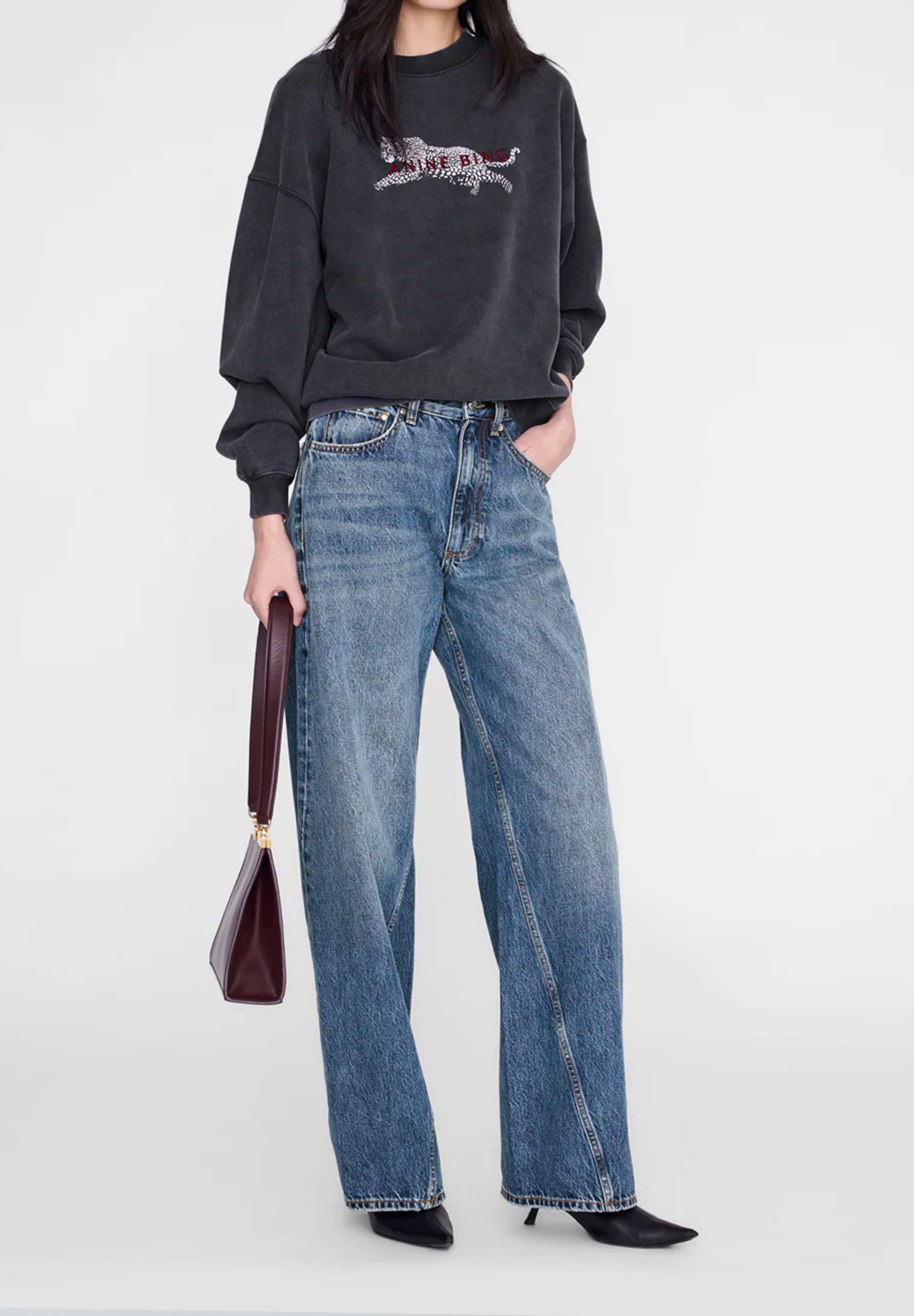 ANINE BING | SPENCER SWEATSHIRT LEOPARD
