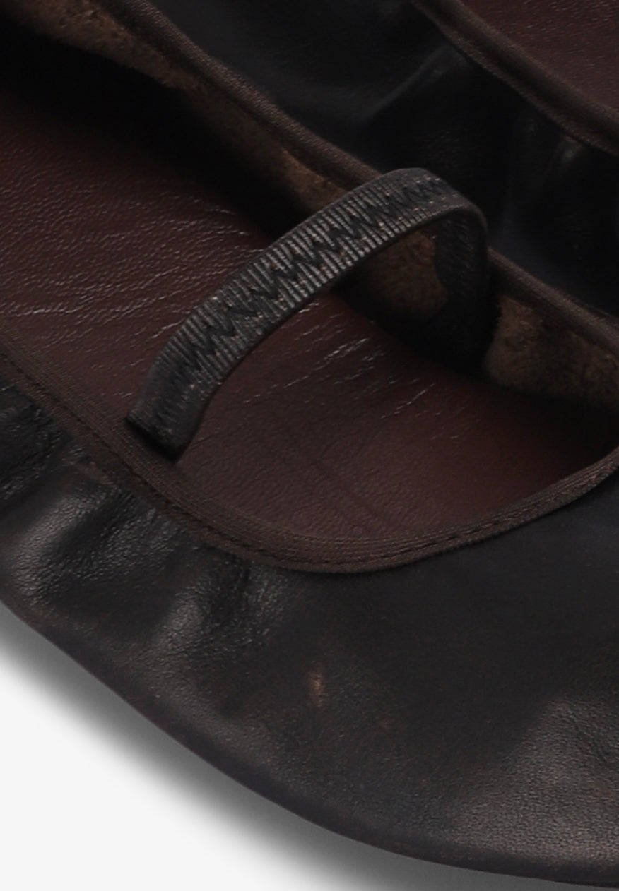 ALOHAS | NAIRA BAREFOOT LEATHER BALLET FLATS