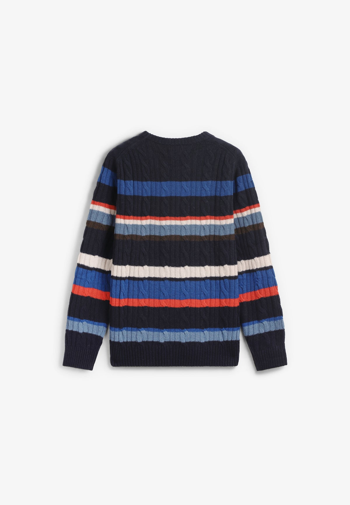 GANT | LAMBSWOOL CABLE STRIPED C-NECK