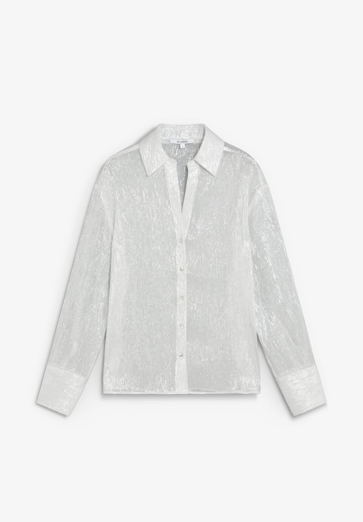 CAMISA DE SEDA COM FIO METALIZADO