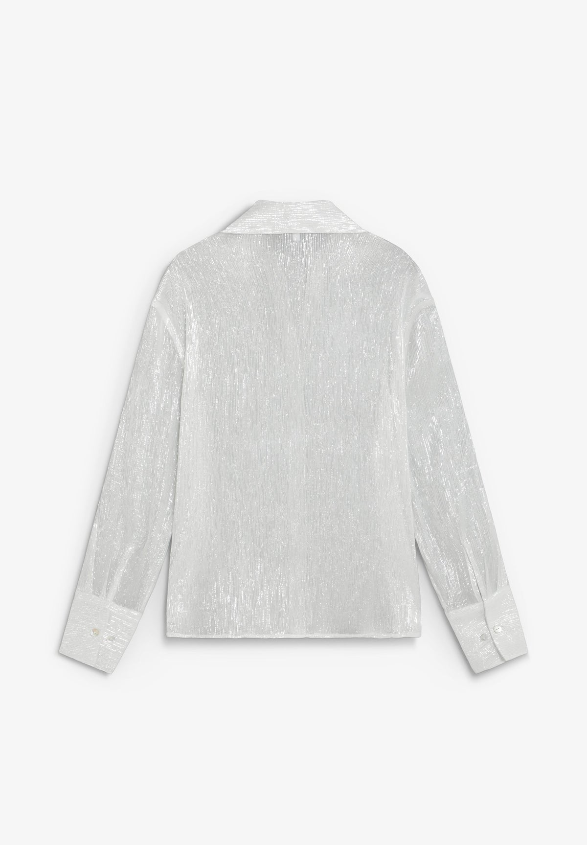 CAMISA DE SEDA COM FIO METALIZADO
