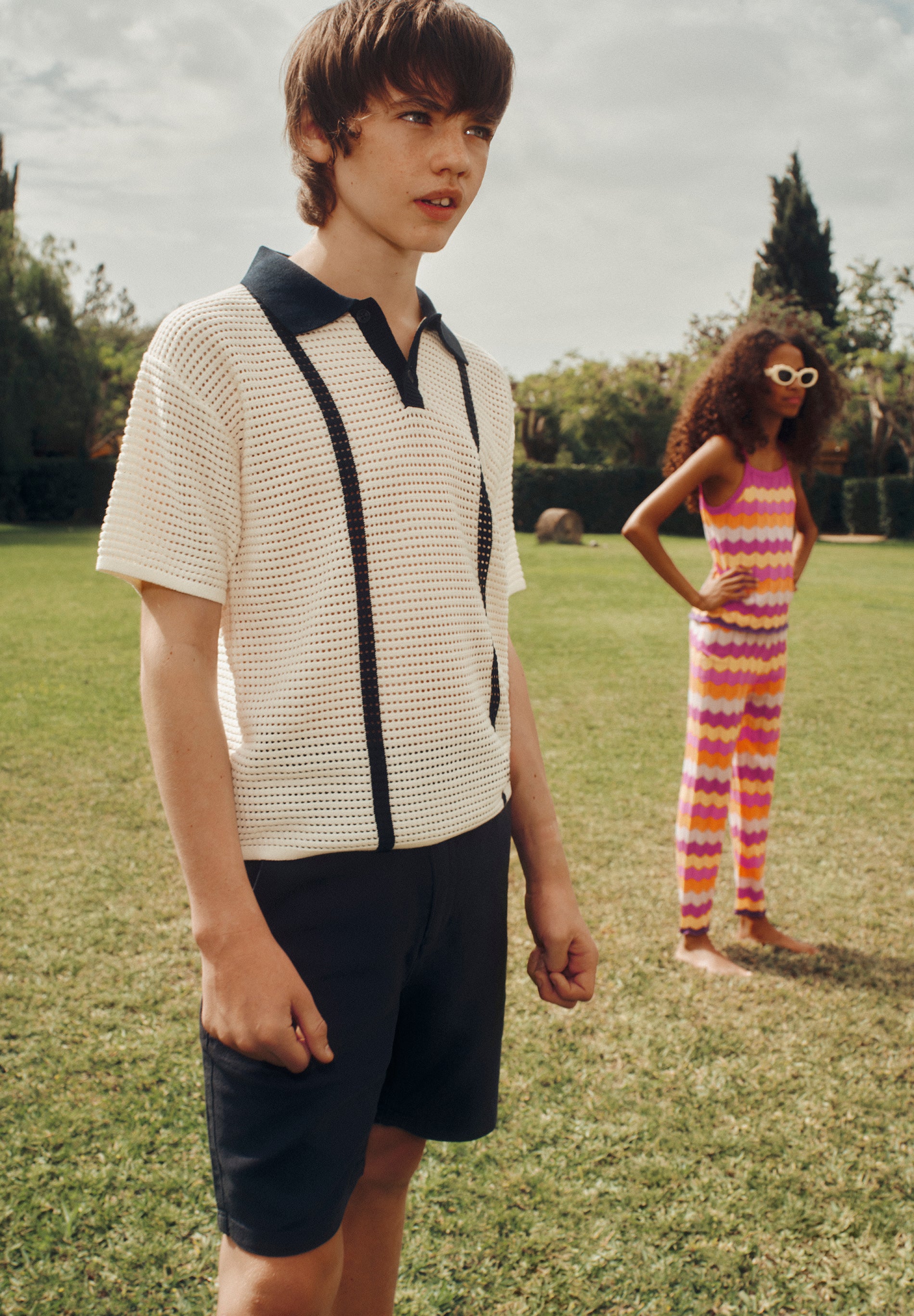CAMISA POLO TRICOT EM CONTRASTE