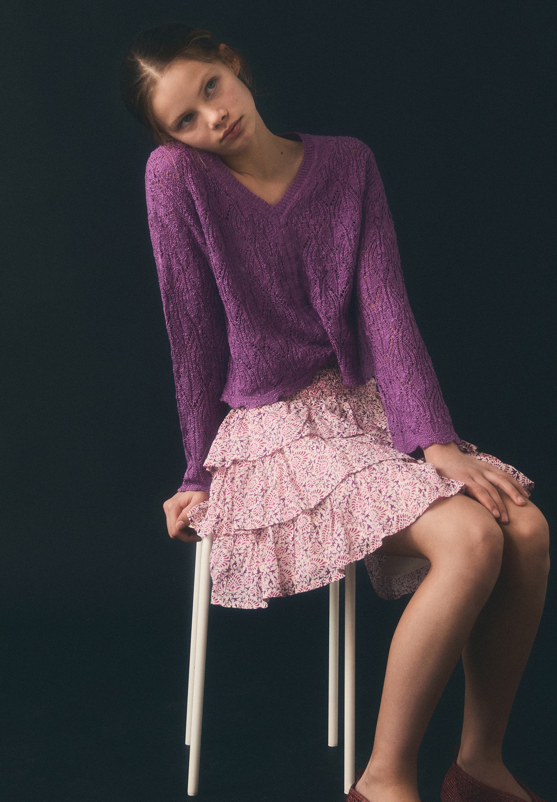 CARDIGAN DE MALHA RENDILHADA