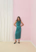 VESTIDO JACQUARD COM RENDA