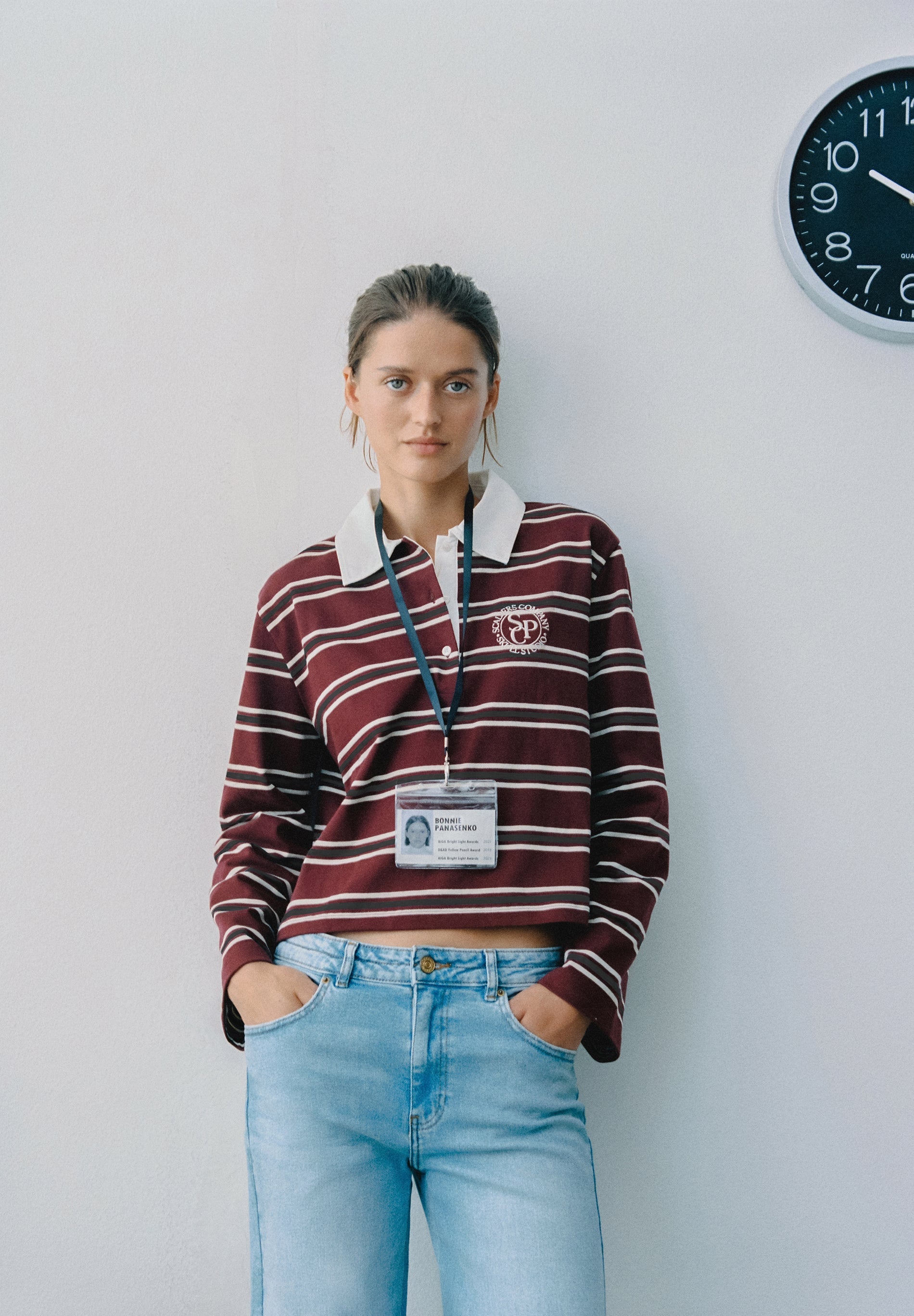 CAMISA POLO ÀS RISCAS DE MANGA COMPRIDA