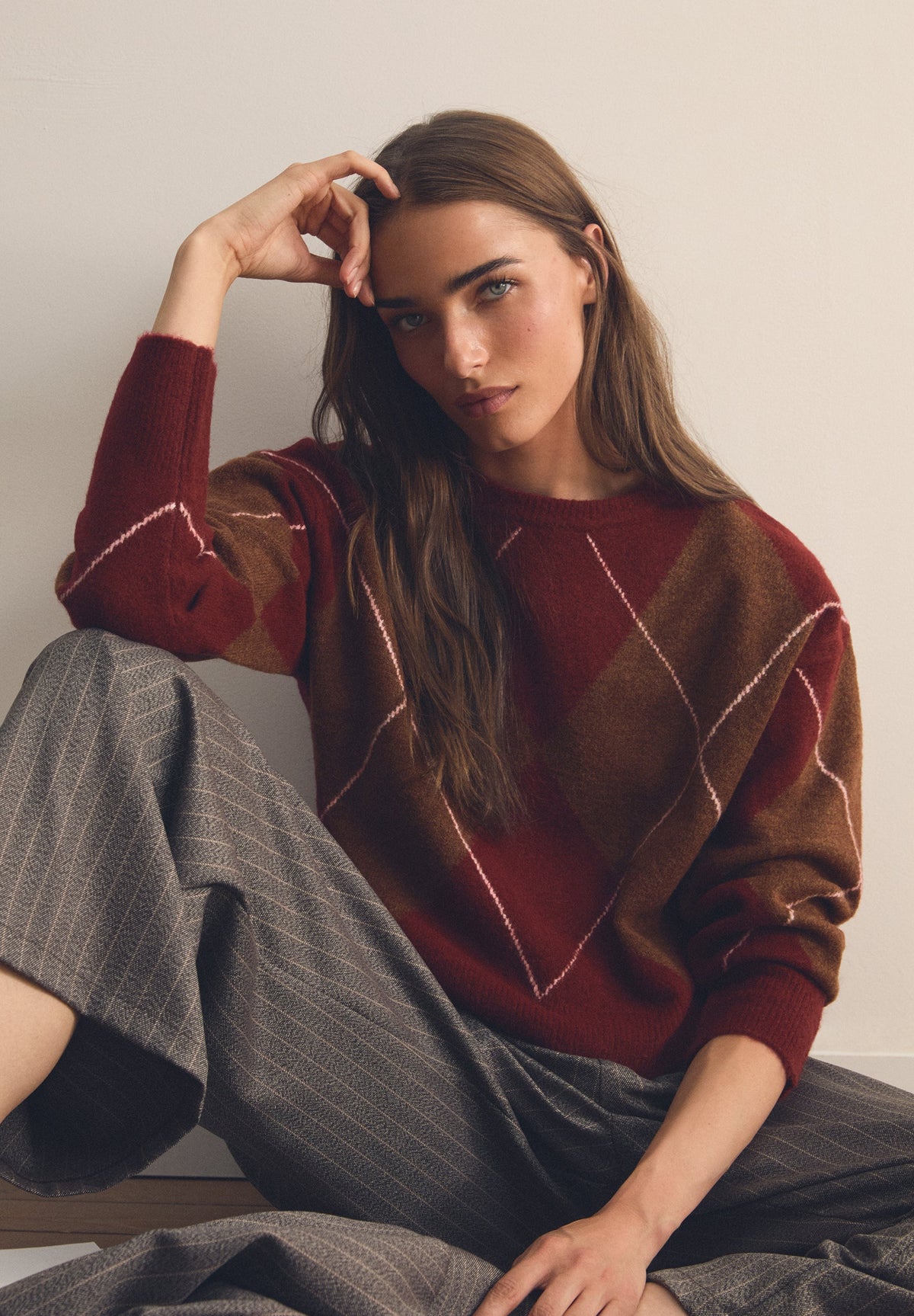 SWEATER COM LÃ TEXTURA DIAMANTE