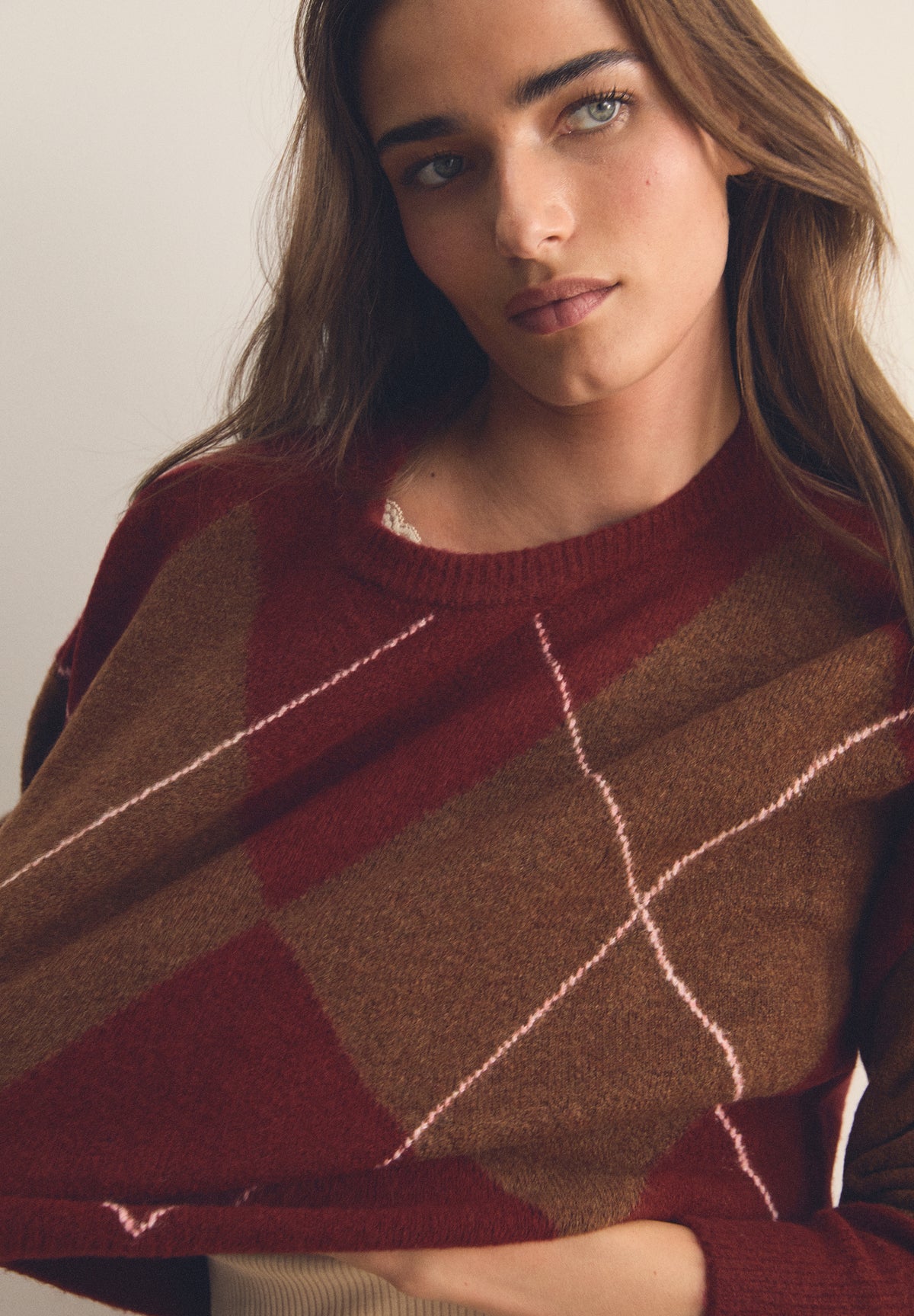 SWEATER COM LÃ TEXTURA DIAMANTE