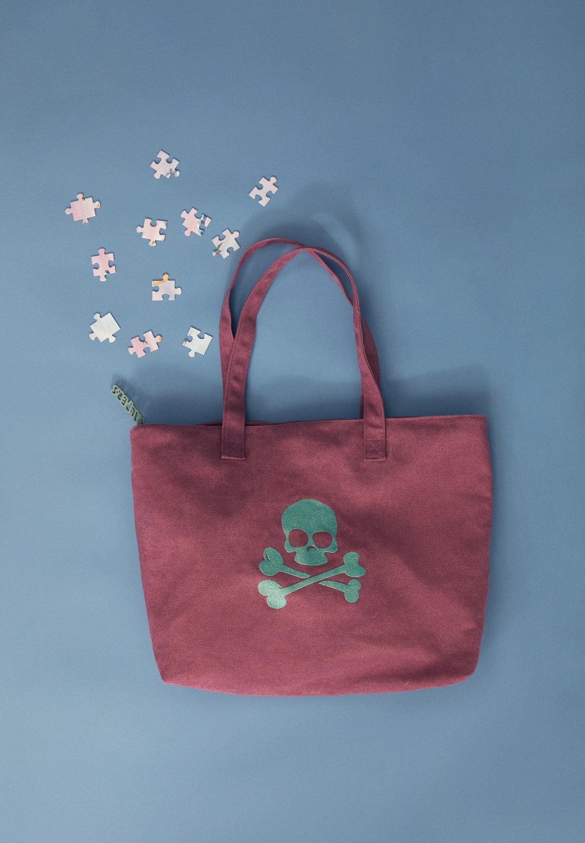 BOLSA SHOPPER COM SKULL GLITTER