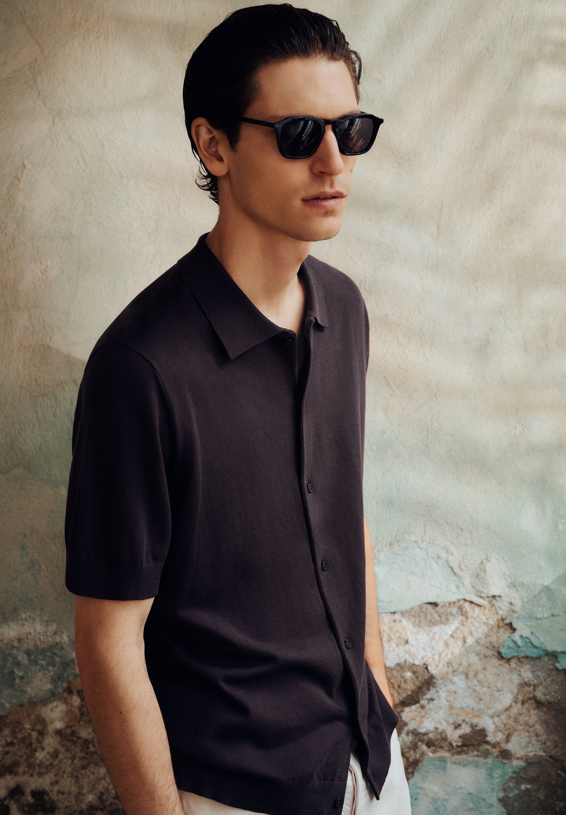 CAMISA POLO EM TRICOT COM BOTÕES