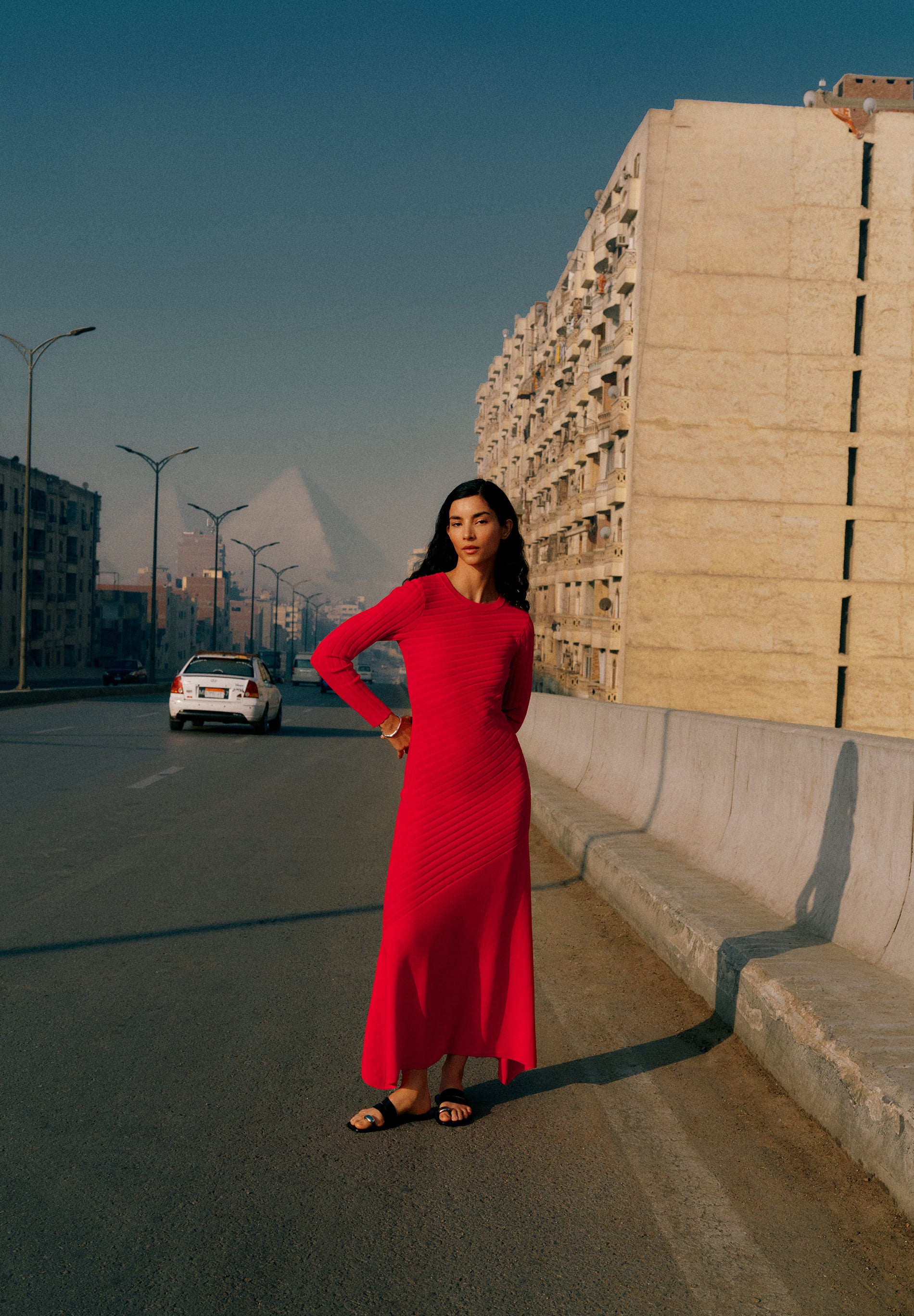 VESTIDO ÀS RISCAS DE MALHA