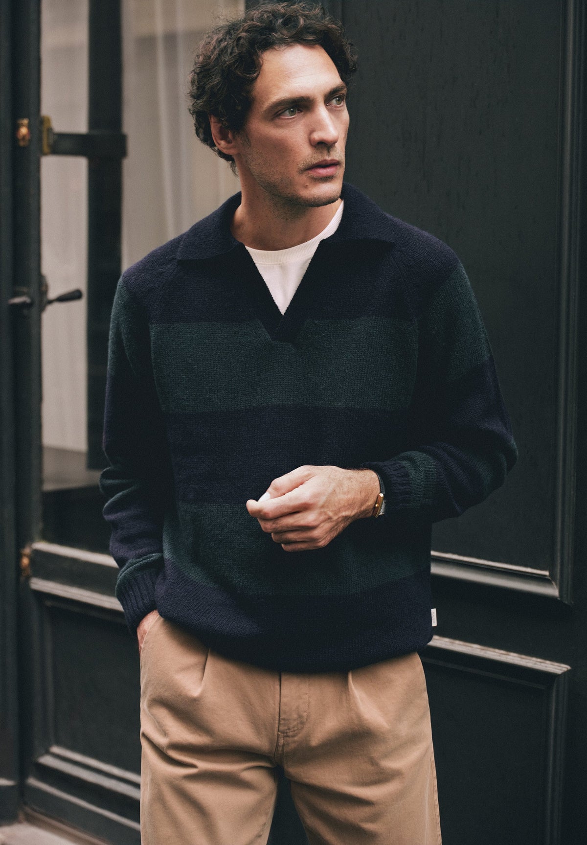 SWEATER COM COLARINHO DE POLO EM LÃ