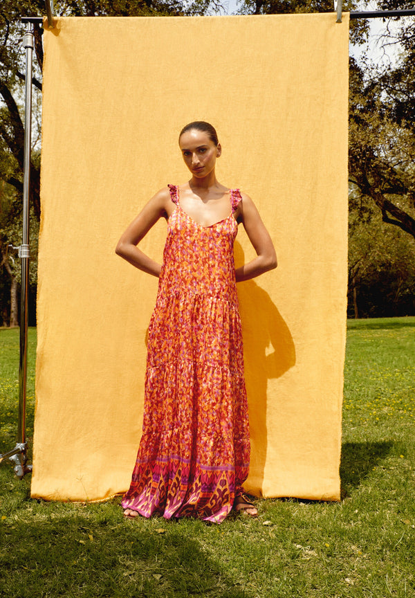 VESTIDO COMPRIDO COM COSTAS CRUZADAS