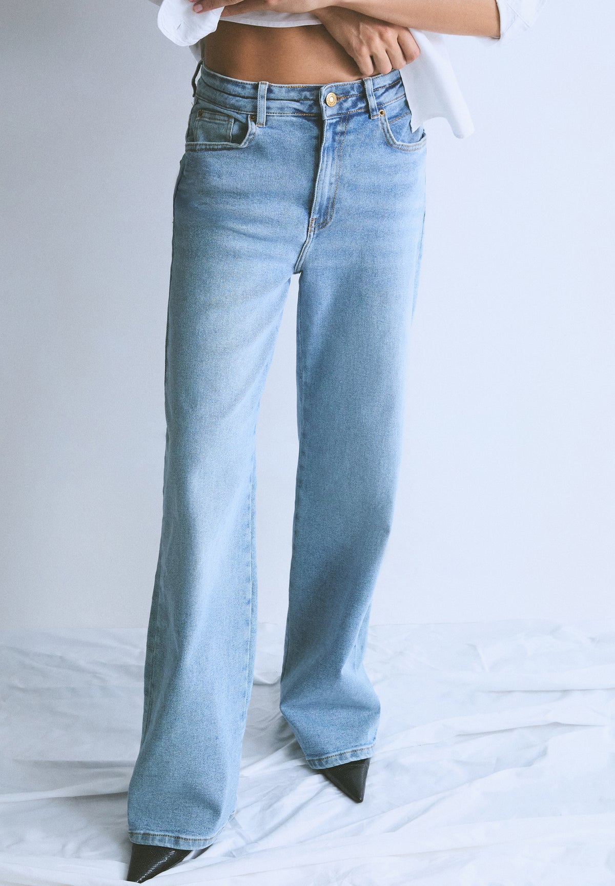 CALÇAS DENIM MID WAIST