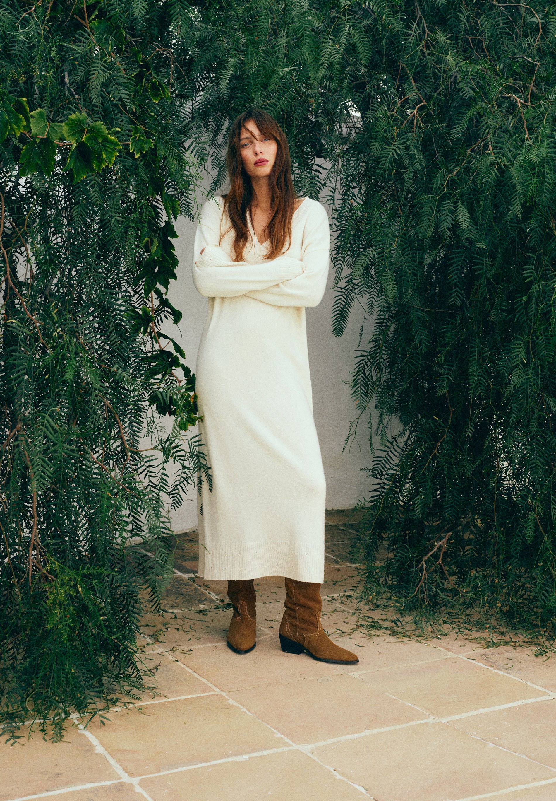 VESTIDO DE MALHA FOLGADO MIDI