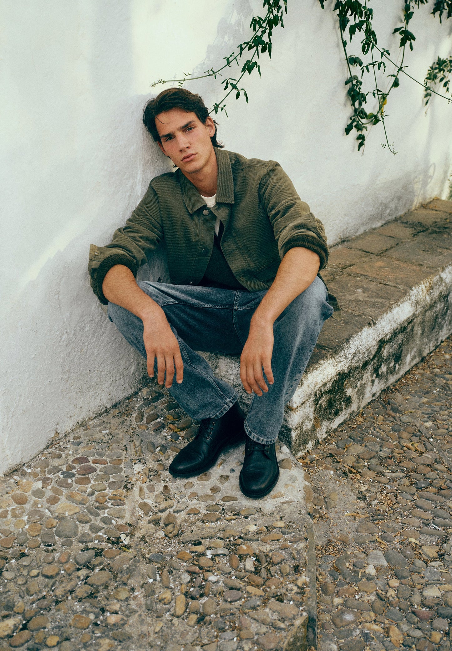 CAMISA COMPRIDA EM BOMBAZINA COM LOGÓTIPO