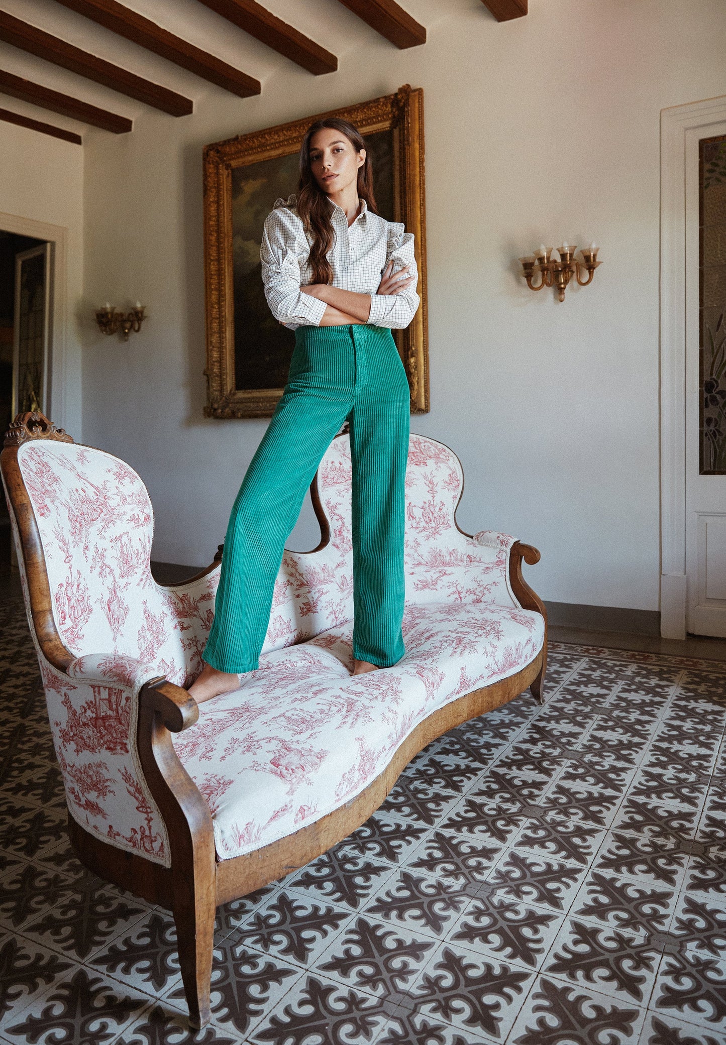 CALÇAS DE BOMBAZINA BOCA DE SINO